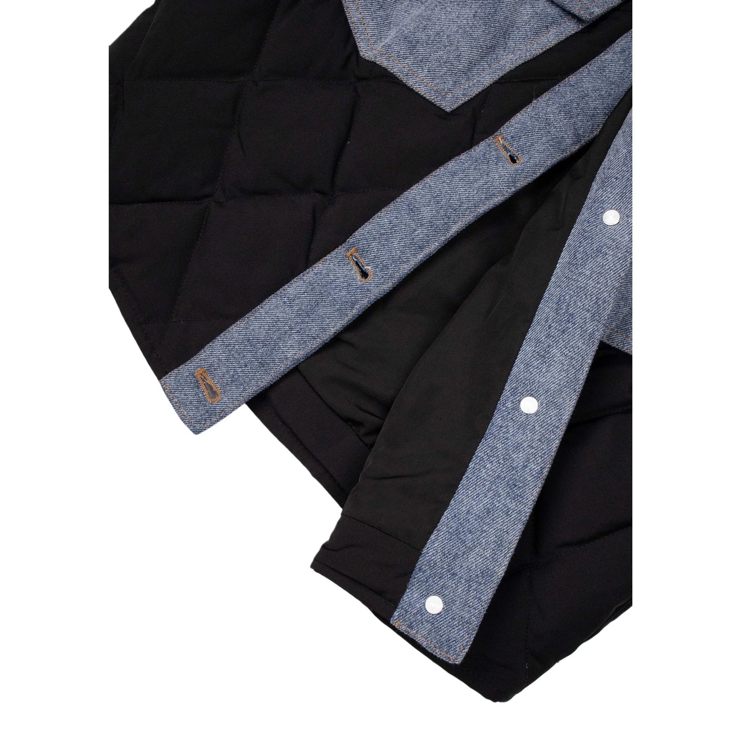 Close-up of the high-quality 90% white goose down filling and smooth internal lining texture.
