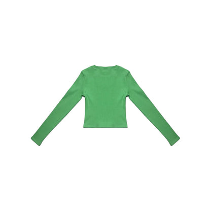 Back view of the Ogender bold green cropped tee showing the structured fit.