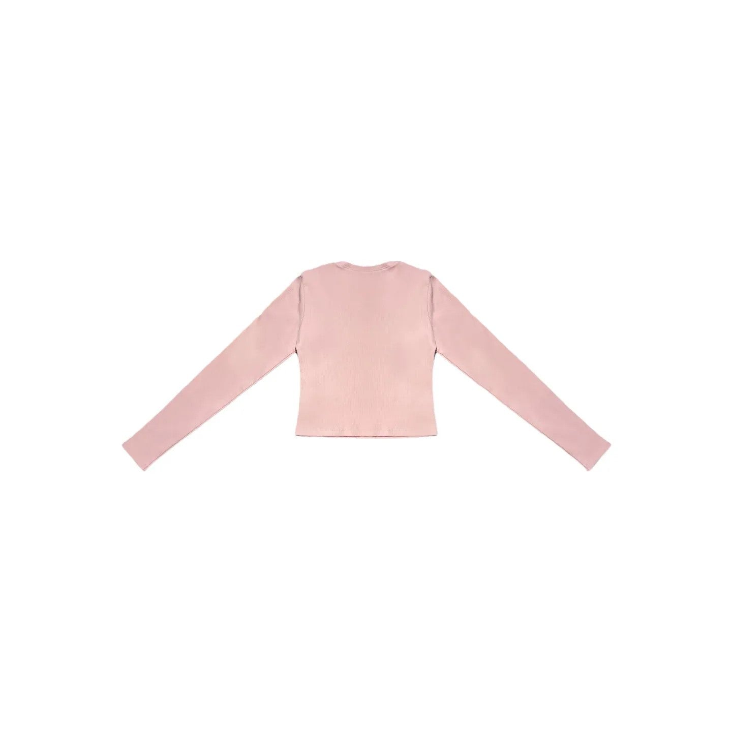 Back view of the Ogender soft pink cropped tee showing the clean, slim silhouette.